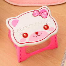Load image into Gallery viewer, H Cute Portable Plastic Stools Thicken Step Folding Child Stools Plastic Folding Chairs Kids Stools Pink Blue